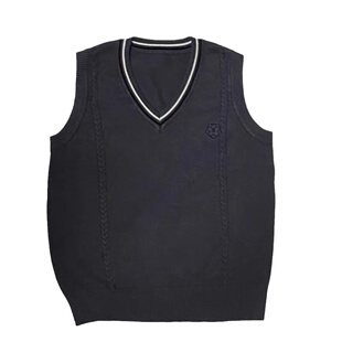 BearDoll2025秋冬季新款jk毛衣马甲背心学院风校供深灰色针织百搭