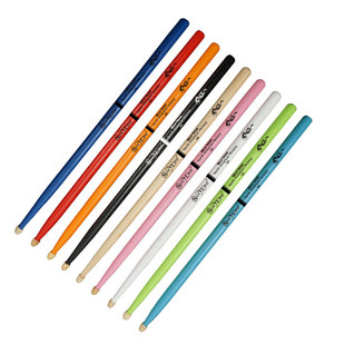 炫彩架子鼓鼓棒演出胡桃木鼓槌实木爵士鼓初学者儿童5A打棍棒彩色