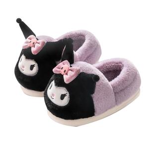 凯蒂猫女童棉拖鞋冬季儿童室内家居鞋小孩加绒保暖库洛米亲子拖鞋
