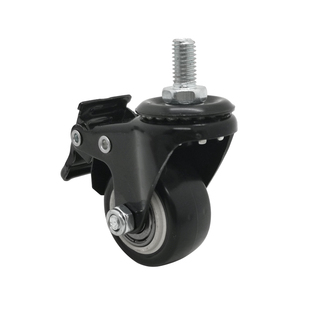 晾衣架万向轮落地水管镀锌铁管圆管晒4/6分1寸脚轮一体式丝牙轮子