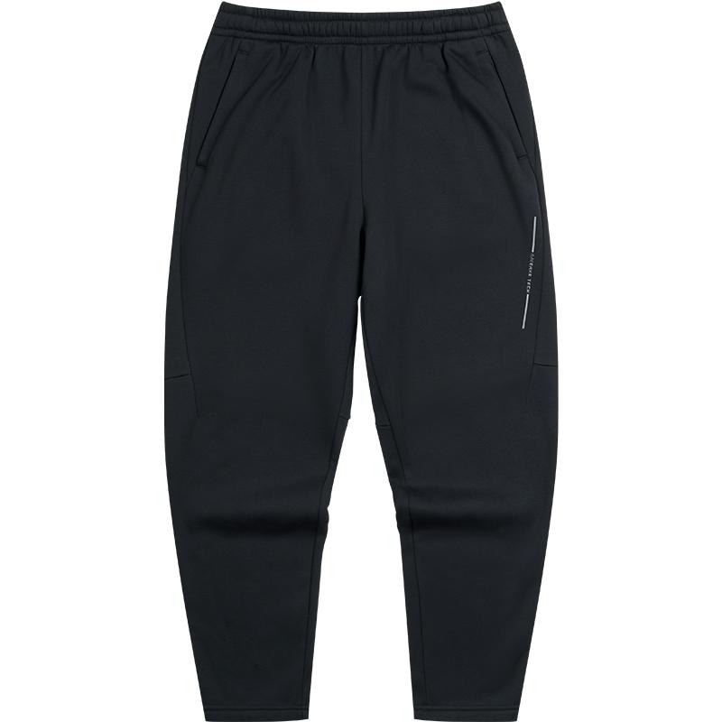 鸿星尔克加绒运动裤男冬季新款男士加厚针织长裤直筒通勤休闲男裤