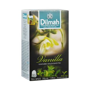 Dilmah迪尔玛F香草味红茶20袋 茶包 斯里兰卡红茶茶包 果茶茶包