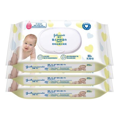 强生婴儿娇嫩湿巾80抽*6包
