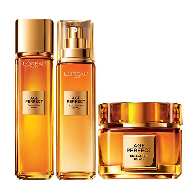 欧莱雅小蜜罐水乳套装女花蜜胶原金致臻颜紧致抗皱护肤品套盒正品