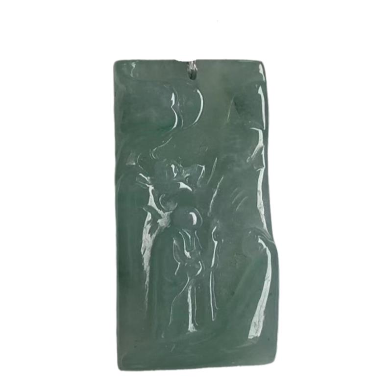 缅甸天然翡翠A货吊坠绿色悟道吊坠黄色悟道人生吊坠悟道牌子挂件