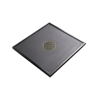 天然乌金石茶盘定制茶桌配件嵌入家用大小号整块石材盖板茶台漏水