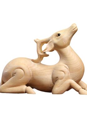 黄杨木祈福小鹿一鹿平安汽车摆件