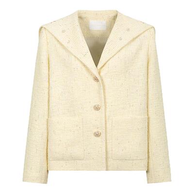 ThreeQuarters26春夏新珠管绣花海军领小香风外套银泰百货 301355