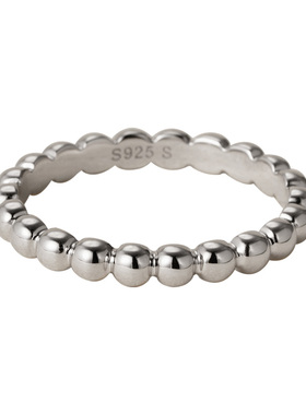 素图女925银百搭气质小众戒指女