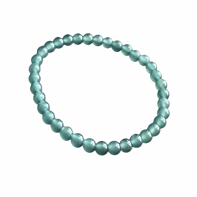 天然翡翠手串圆珠手链蓝绿色玉石手串男女款水晶手链