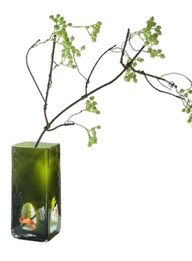 中古风玻璃花瓶现代艺术绿色插花