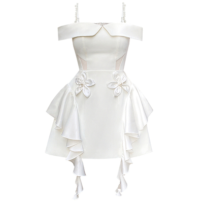 茬客名媛一字肩气质高级感抹胸裙