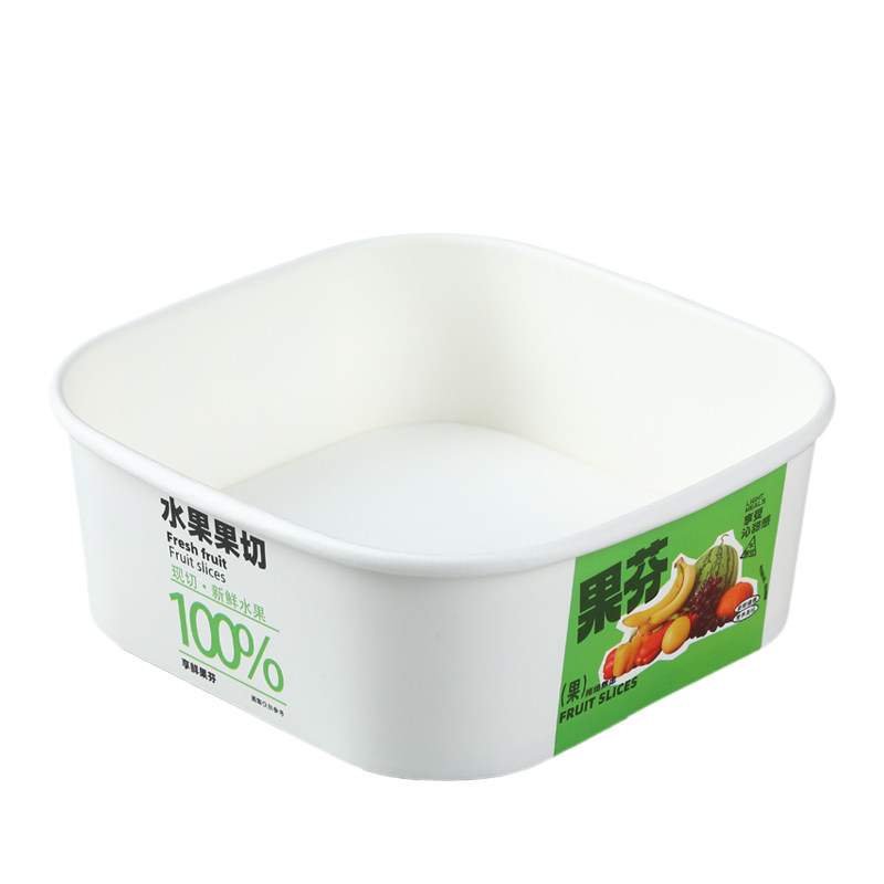 一次性水果打包盒正方形牛皮纸