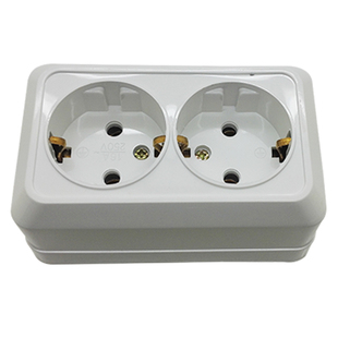 欧标电源插座16A250V二位明装接线欧式防水插座韩国德式工程插座