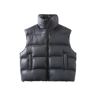 YANGLE_2025冬季新款宽肩90绒防风立领叠穿高级感羽绒马甲女外穿