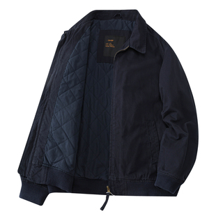 加厚翻领纯棉工装夹克洗水外套复古行政商务休闲拉链开衫秋冬上衣