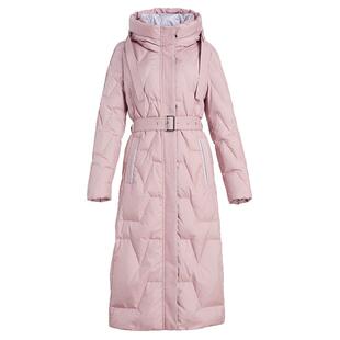 乔万尼羽绒服女款2025年冬季新款收腰中长保暖气质粉色EF4T242102