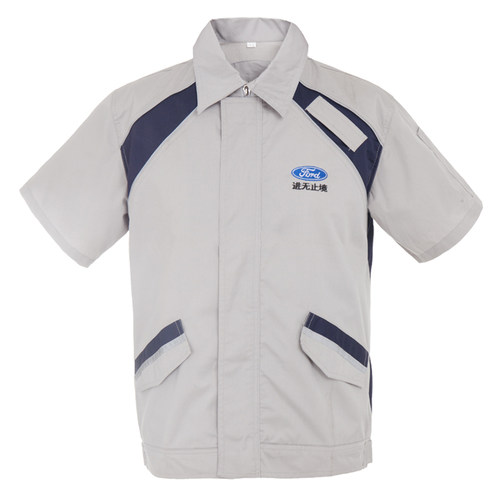 工作服男夏季薄款福特4s店工装短袖套装售后汽修服工厂车间劳保服
