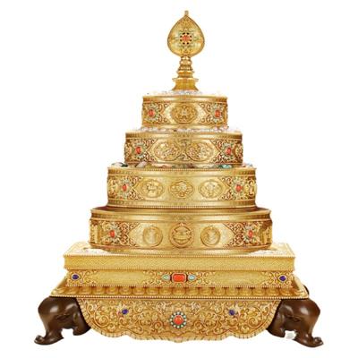 慧宝铜制曼扎盘三十七堆八吉祥