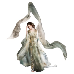 异志阁原创汉服【青荷赋】改良南北朝重工刺绣荷花汉元素春夏新款