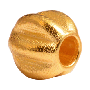 纯18k金珠子散珠古法金配件隔片珍珠diy黄金隔珠小金珠纯金转运珠