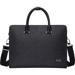 ELLE HOMME牛皮男包硬皮横款商务公文包手提男士包包单肩包斜跨包