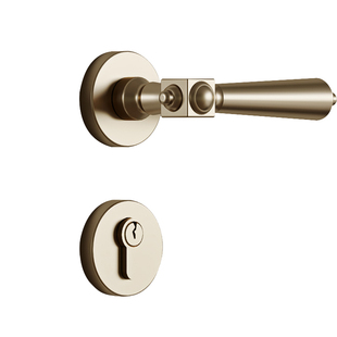 尼克 欧式门锁家用美式通用把手室内门拉手房门锁带钥匙磁吸锁