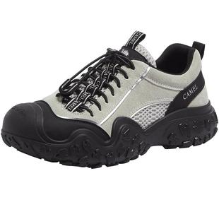 骆驼女鞋2025秋冬厚底丑萌鞋女户外徒步登山鞋时尚休闲运动鞋