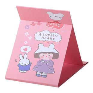 台式小镜子女学生宿舍桌面可立大号折叠化妆镜便携可爱家用梳妆镜