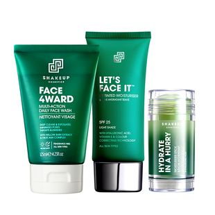 SHAKEUP男士专用素颜霜BB霜清爽洁净洗面奶保湿黄瓜润肤棒组合装