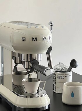 SMEG斯麦格意大利进口半自动意式咖啡机带蒸汽奶泡机ECF01多功能