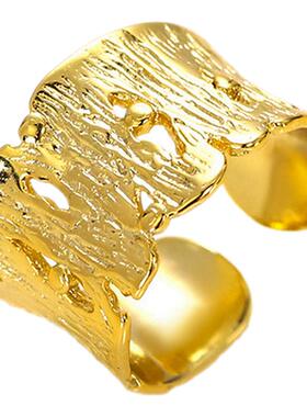 wind欧美风不规则镂空液态指环