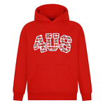 FORUYES官方店 秋冬格纹字母KT图案贴布刺绣情侣款宽松上衣连帽衫