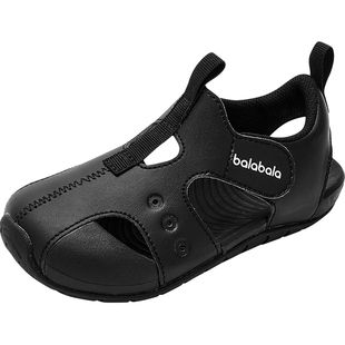 巴拉巴拉男童女童凉鞋小童宝宝沙滩儿童运动鞋子夏季新款童鞋黑色