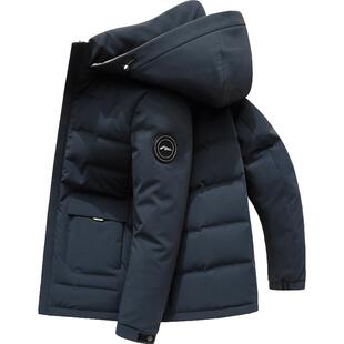 雪中飞男式羽绒服2025新款加厚保暖连帽可脱卸鹅绒服短款冬季外套