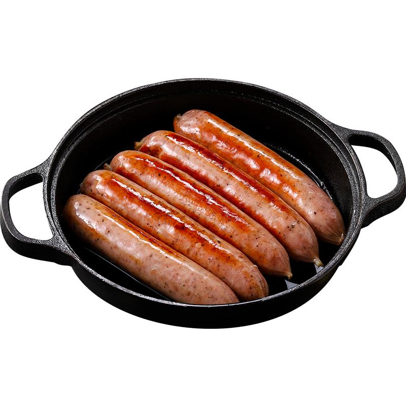 信华食品法兰克福香肠90gx5德式风味纯肉脆肠黑胡椒烧烤热狗肠