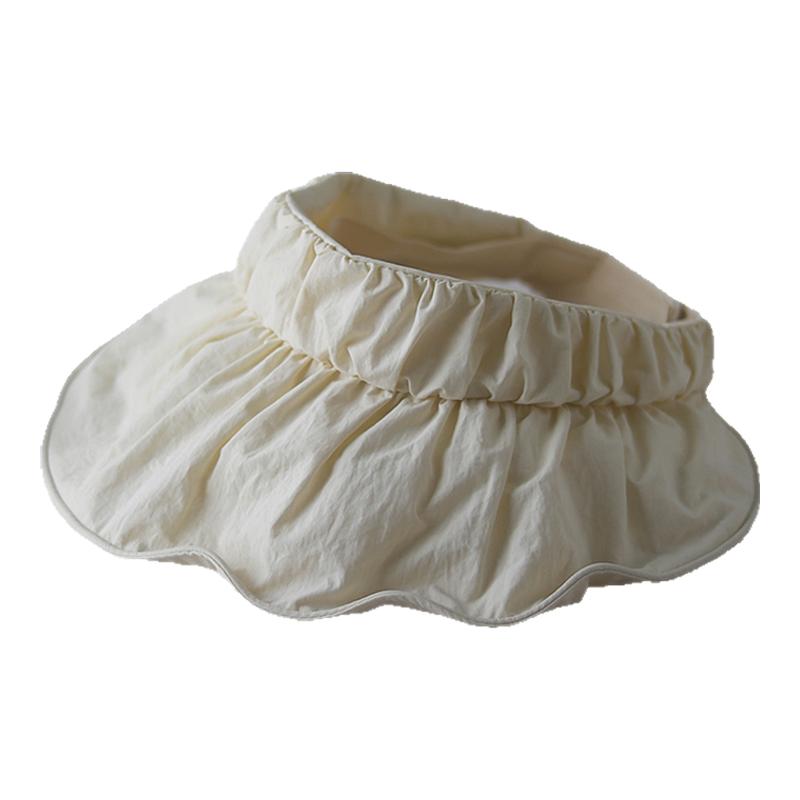 设计师款气质褶皱空顶帽女速干轻盈出游可折叠大檐懒惰风遮阳帽女