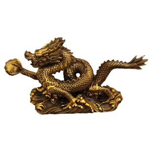 纯黄铜龙摆件龙腾四海龙行太下金龙金属工艺品家居客厅装饰工艺品