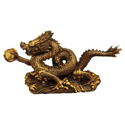 铜臻祥黄铜龙中式玄关摆件