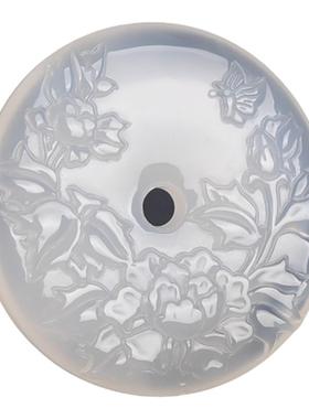 冰种花开富贵平安扣项链坠白玛瑙