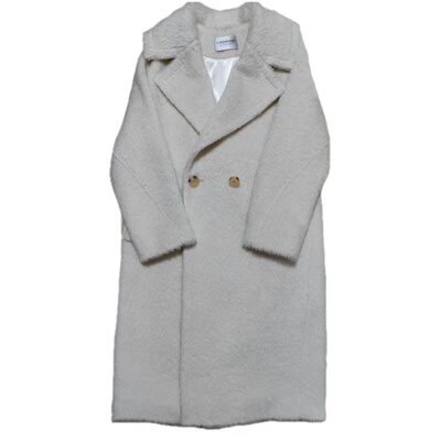 阿尔巴卡茧型中长款外套羊绒大衣