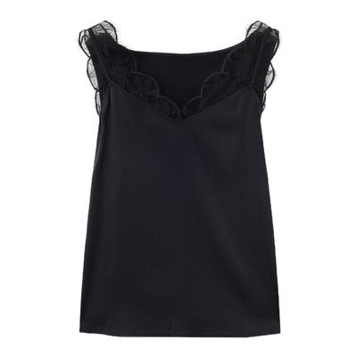 安莉芳吊带背心夏季 V 领性感蕾丝打底舒适透气女内搭内衣ED00449