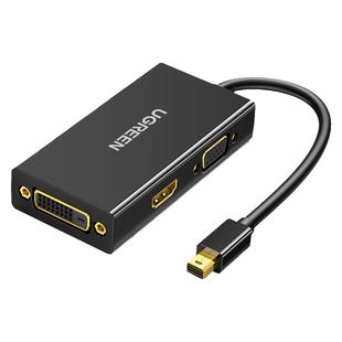 绿联minidp转hdmi/vga/dvi转换器三合一hdni接头笔记本连接投影仪迷你雷电口扩展坞适用于macbook电脑vda