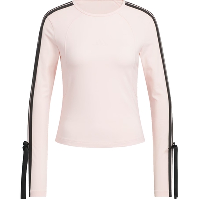 adidas阿迪达斯女子三条纹蝴蝶结运动休闲修身长袖T恤KG3860