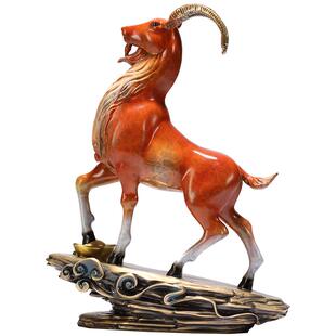 礼师傅领头羊摆件黄铜工艺品客厅酒柜送领导办公桌装饰品升迁礼品