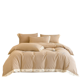 高端加厚磨毛四件套被套全棉纯棉2025新款床上用品冬床单三件套4