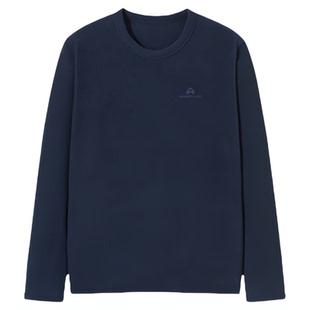 拓路者抓绒衣男春秋圆领薄摇粒绒长袖t恤保暖内搭纯色上衣打底衫