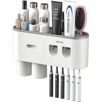 牙刷置物架刷牙杯漱口挂墙式卫生间免打孔壁挂网红收纳盒牙缸套装