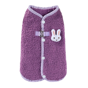 秋冬加绒可牵引宠物狗狗马甲猫咪保暖背上开扣中小型泰迪柯基衣服