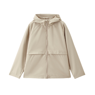 佐丹奴防风夹克女秋冬新款户外运动宽松拉链收腰风衣外套13375136